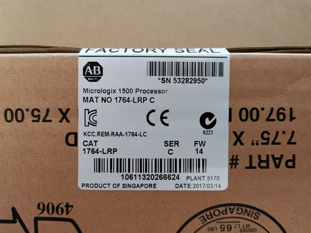 Factory Sealed For AB Allen-Bradley 1764-LRP SER C MicroLogix 1500 Processor PLC