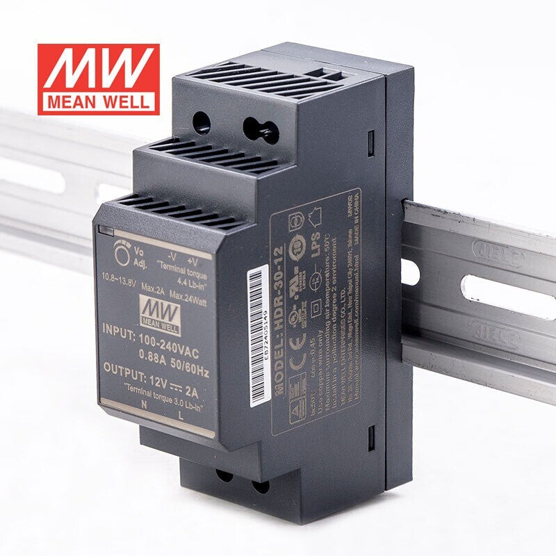 Mean Well HDR-30 Series DIN Rail Power Supply 15W 5V 12V 24V 48V