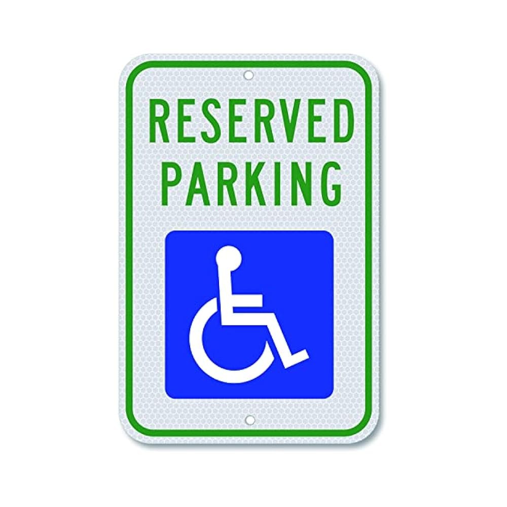 18x12 Inch Handicap Parking Sign, ADA Symbol, Reflective Aluminum, Weatherproof