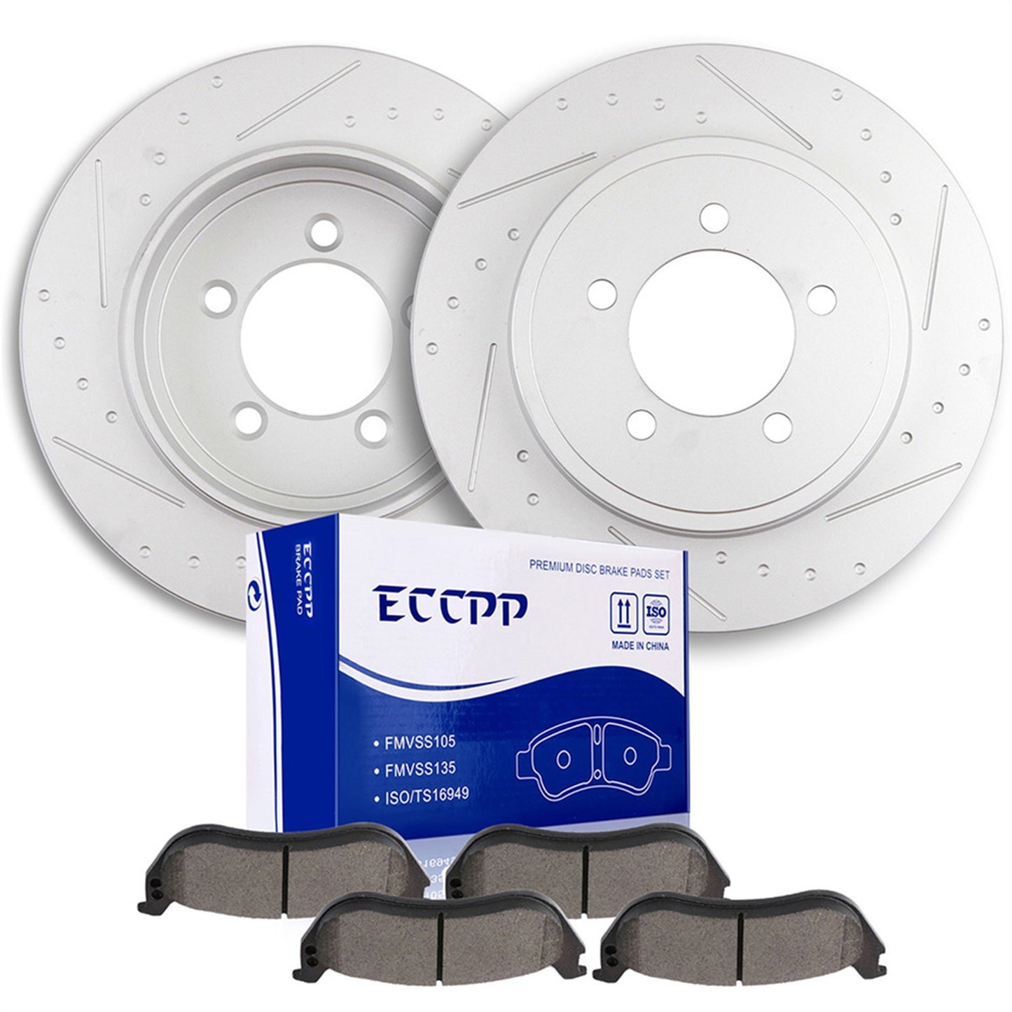 Rear Drilled Brake Rotors + Ceramic Brake Pads For Ford Explorer Mountaineer