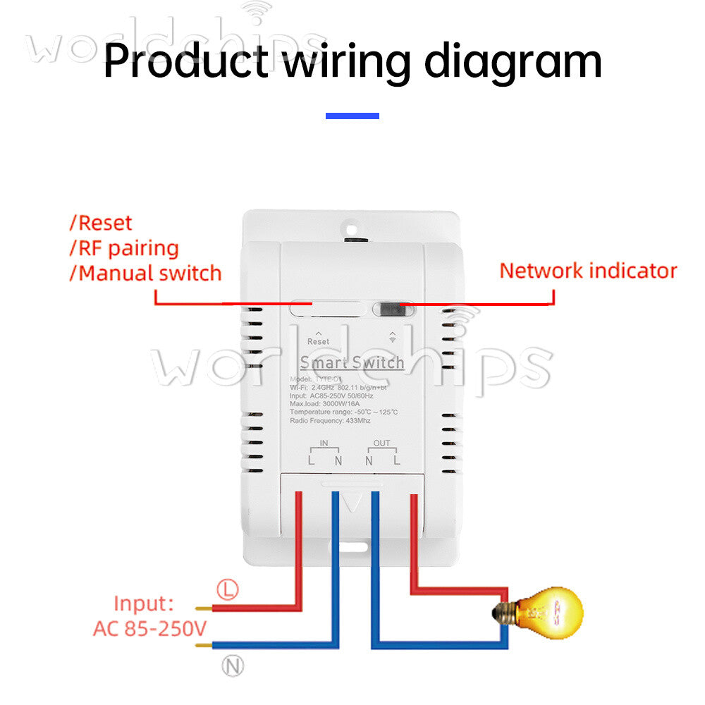 16A 3000W Tuya Smart Temperature Control Switch With Energy Monitoring RF433