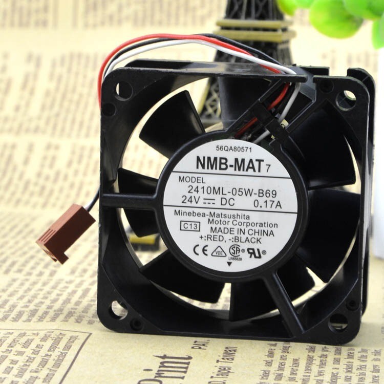 1PC NMB-MAT 2410ML-05W-B69 CASE Cooling Fan DC 24V 0.17A 60*60*25mm 3pins 3wires