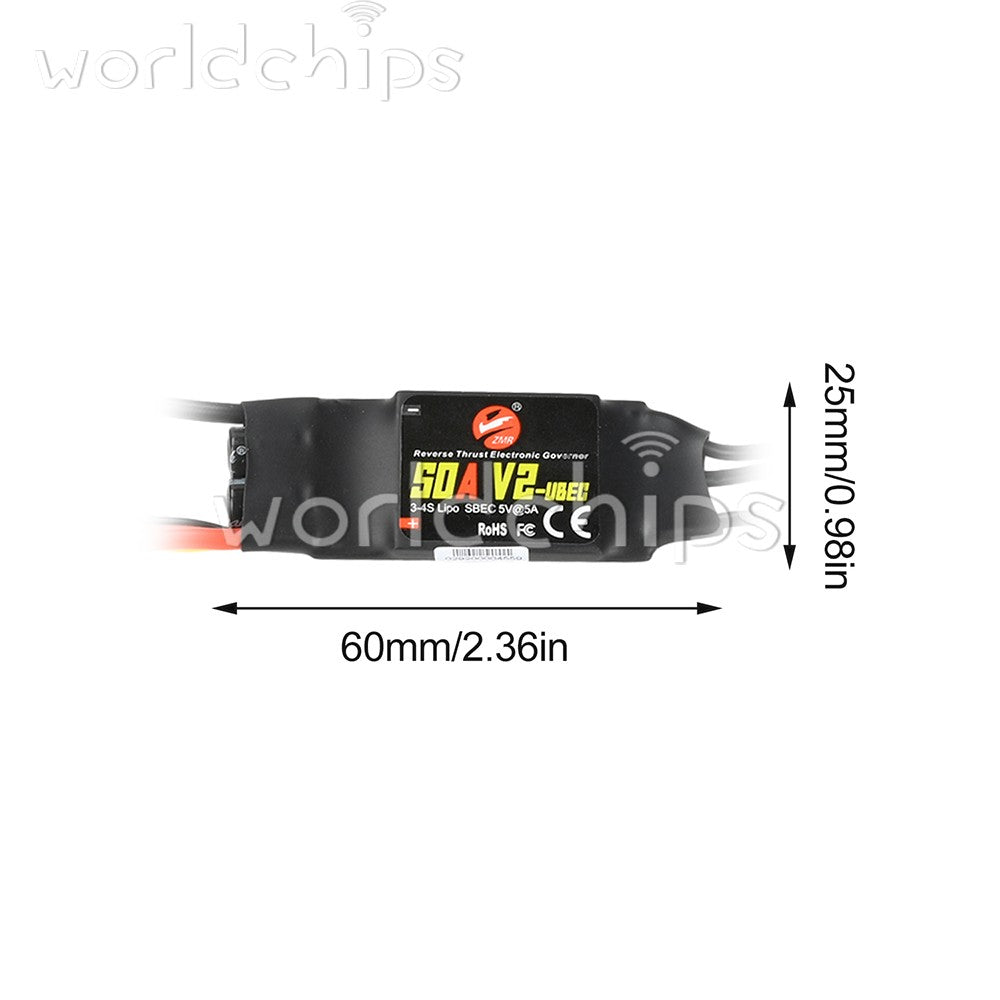 40A 50A Brushless ESC Electronic Speed Controller 3-4S for RC FPV Fixed-Wing