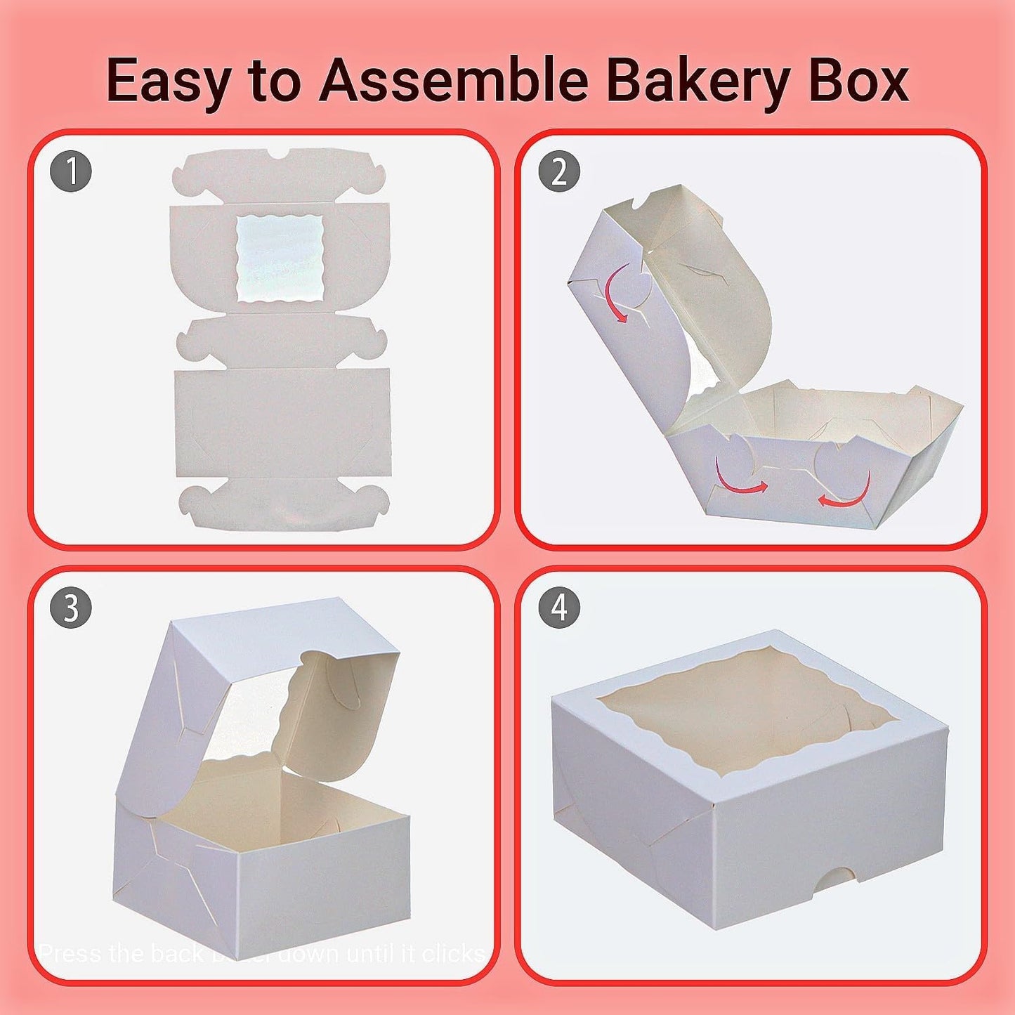 Romanticbaking 40 Pack Bakery Boxes 4X4X2 Inches Cookies Boxes Mini Bundt Cake B