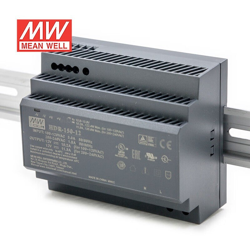 Mean Well HDR-150 Series DIN Rail Power Supply 150W 12V 24V 48V HDR-150