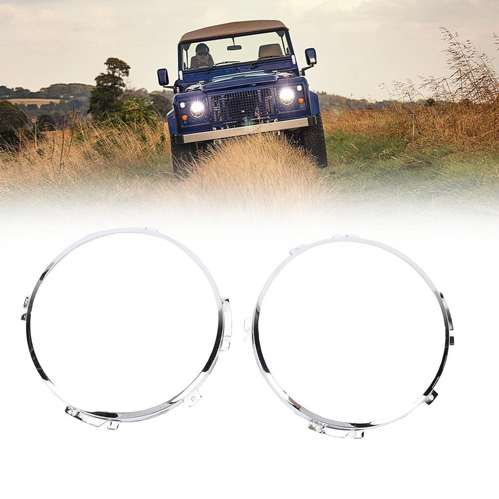 Replacement 7 Inch Headlamp Retaining Bezel Pair for Land Rovers Series 2 2A 3