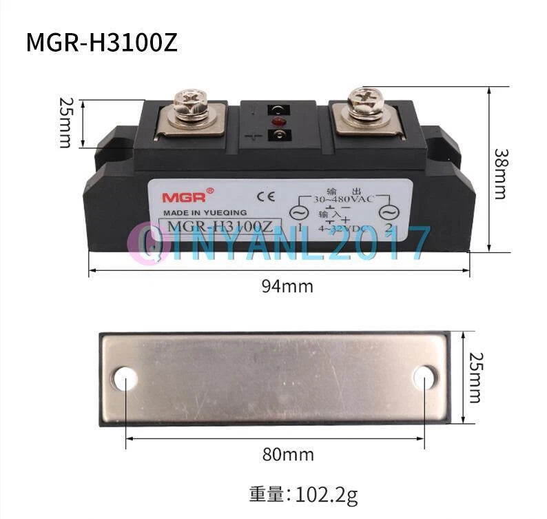 Industrial Solid State Relays Module SSR 4-32VDC to 30-480VAC 60/80/100/120-400A