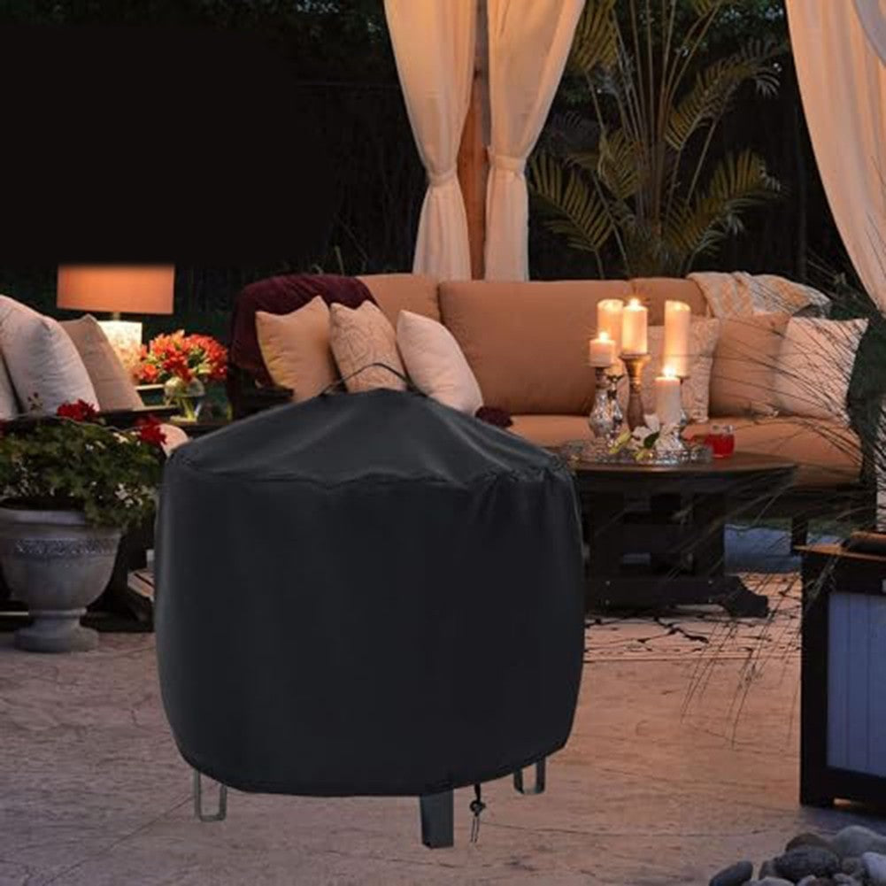 Oversized Waterproof Round Stove Protector with Convenient Handle Access
