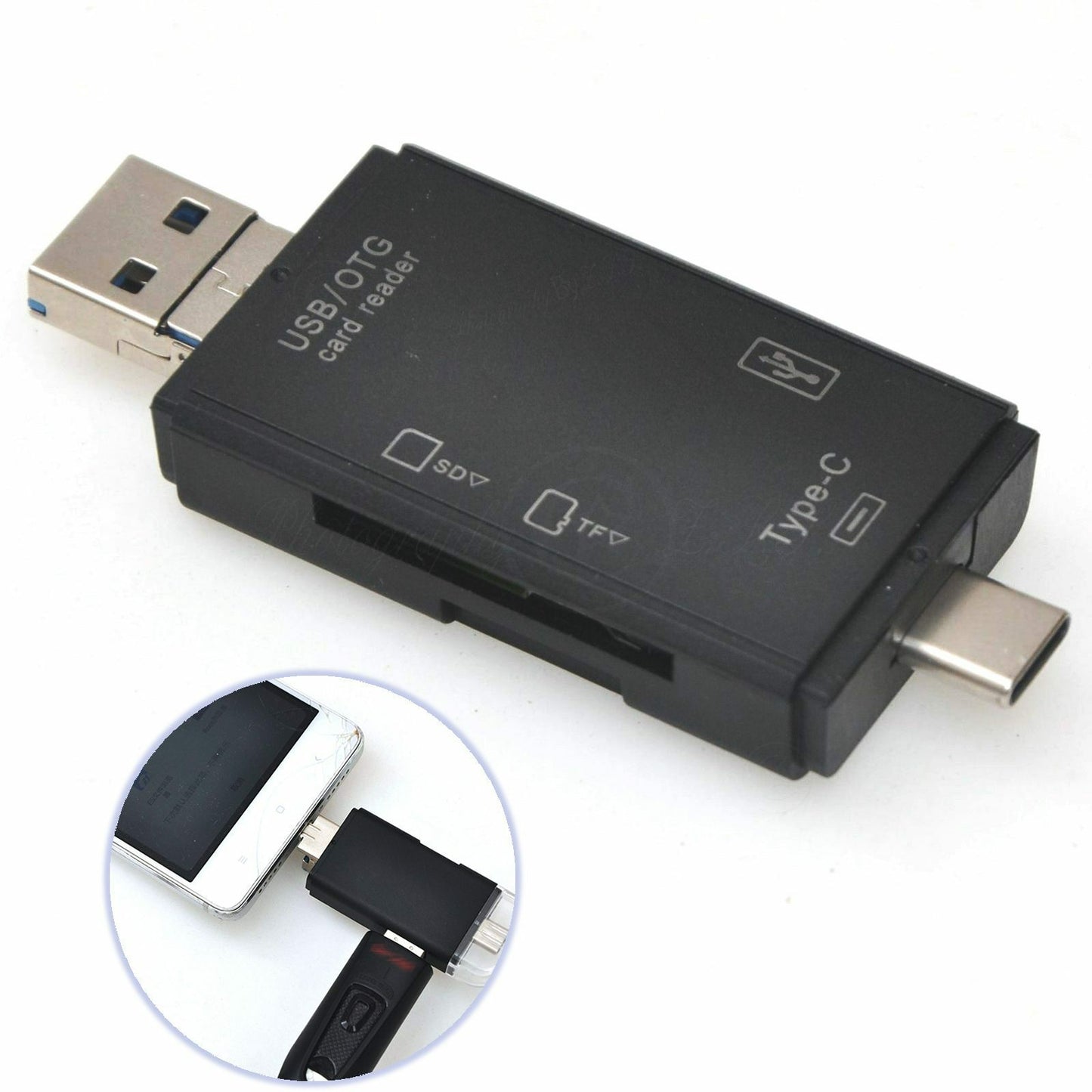 4in1 Micro USB/Type-C/USB Host OTG SD/TF Card Reader Camera Easy Share Transfer