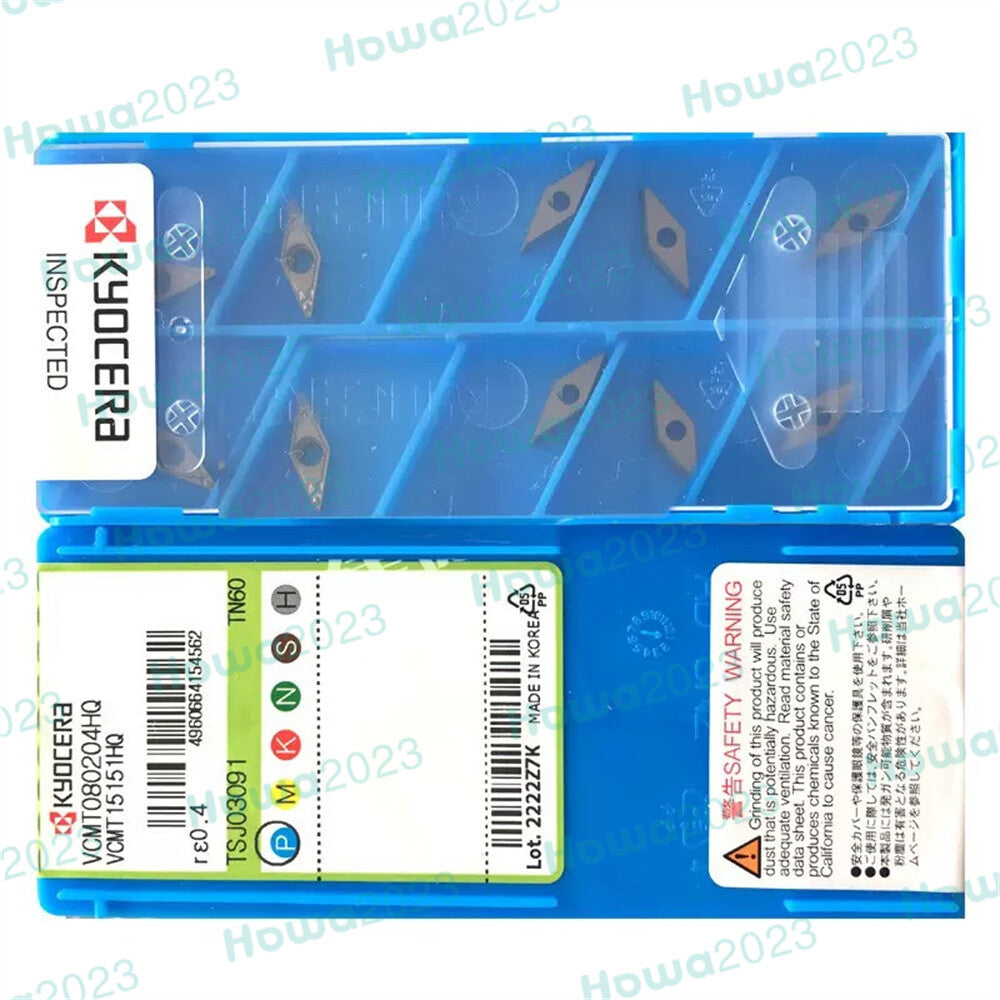 10Pcs/Box Kyocera VCMT080204-HQ TN60 VCMT15151HQ Carbide Inserts Turning Blade