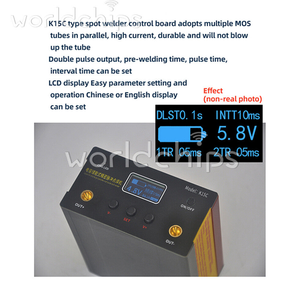 K15C 1-30ms Pulse 18650 Li-ion Battery Control Board Farad Capacitor Spot Welder