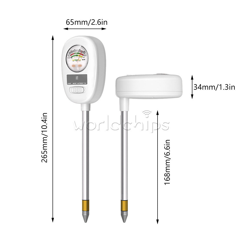 4 in 1 Soil PH Meter Sunlight Fertility Hygrometer Rotatable Folding Soil Tester