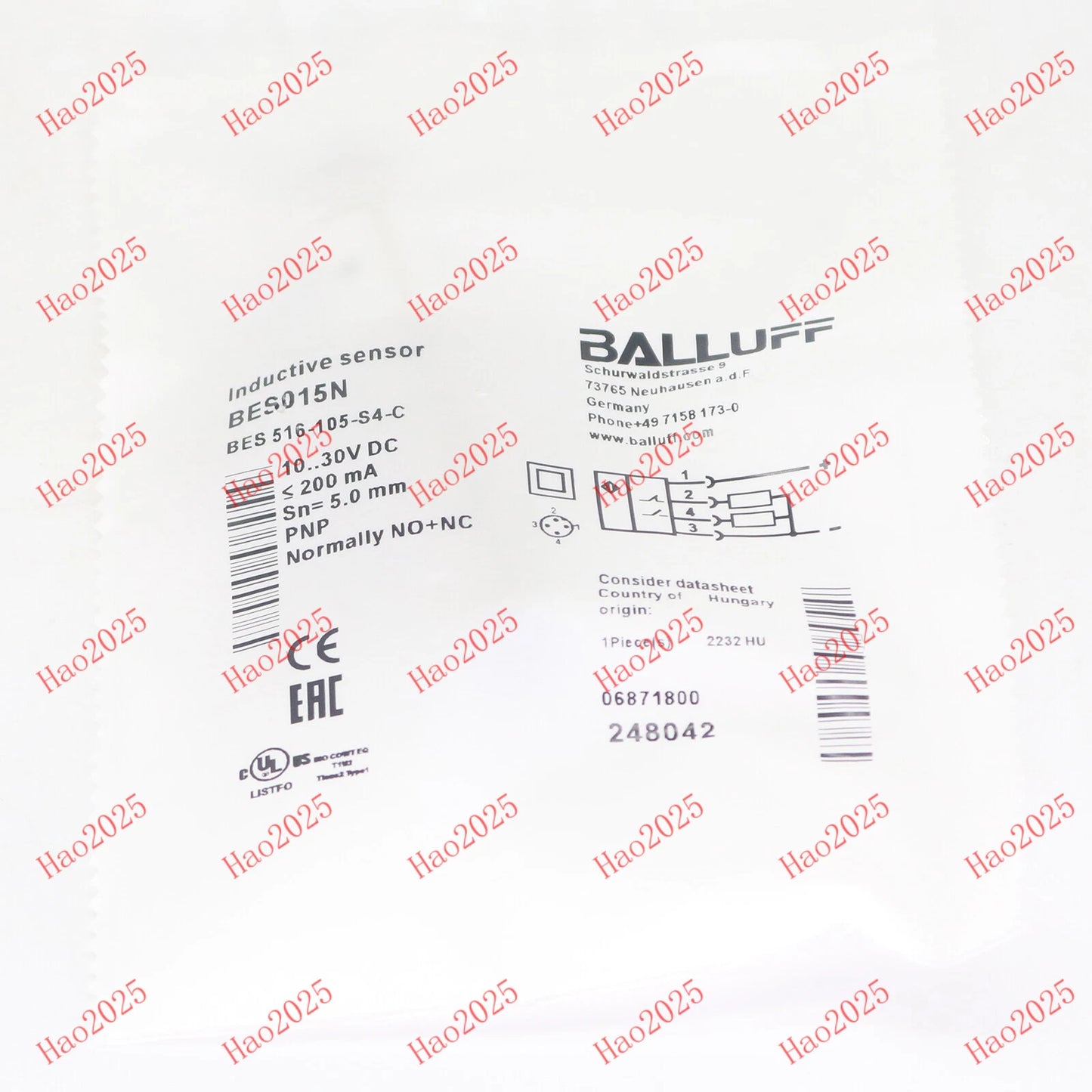1pcs  BALLUFF Proximity Sensor BES 516-105-S4-C Free shipping #P