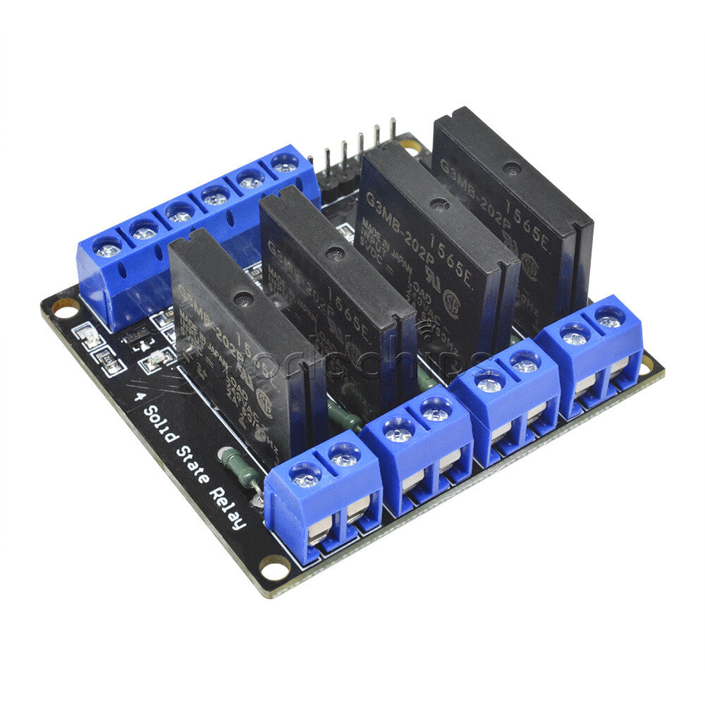 2PCS 5V 4 Channel OMRON SSR G3MB-202P Solid State Relay Module w/ Resistive Fuse