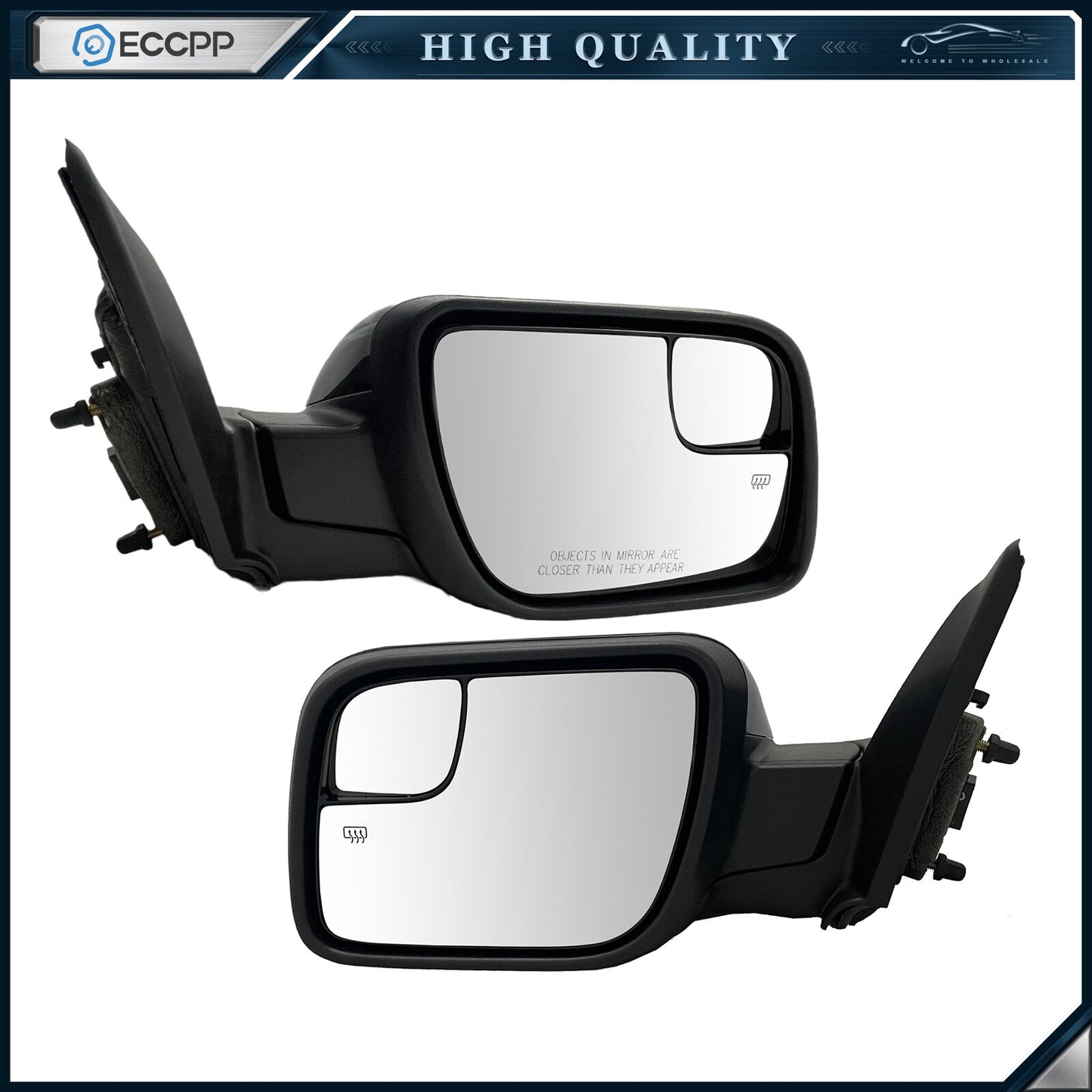 Power Mirrors LH RH for 16-19 Ford Explorer Heated Puddle Signal Light Pair