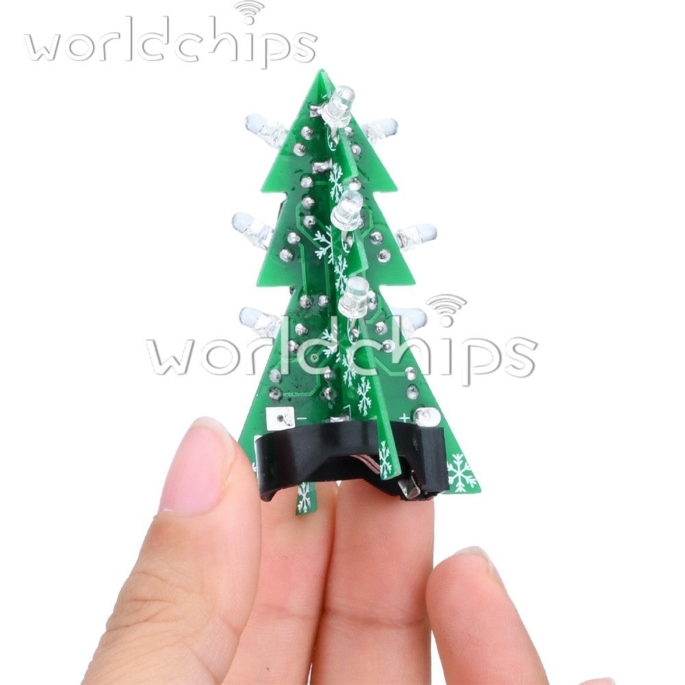 10set LED flash Christmas tree DIY kit Electronic Soldering Practice loose parts