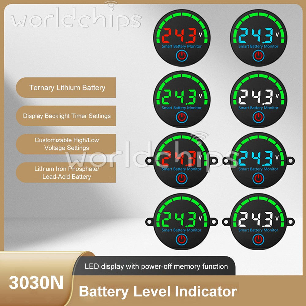 5* DC 7-55V Acid/Li-ion Battery Charge Monitor Battery Level Indicator Indicator