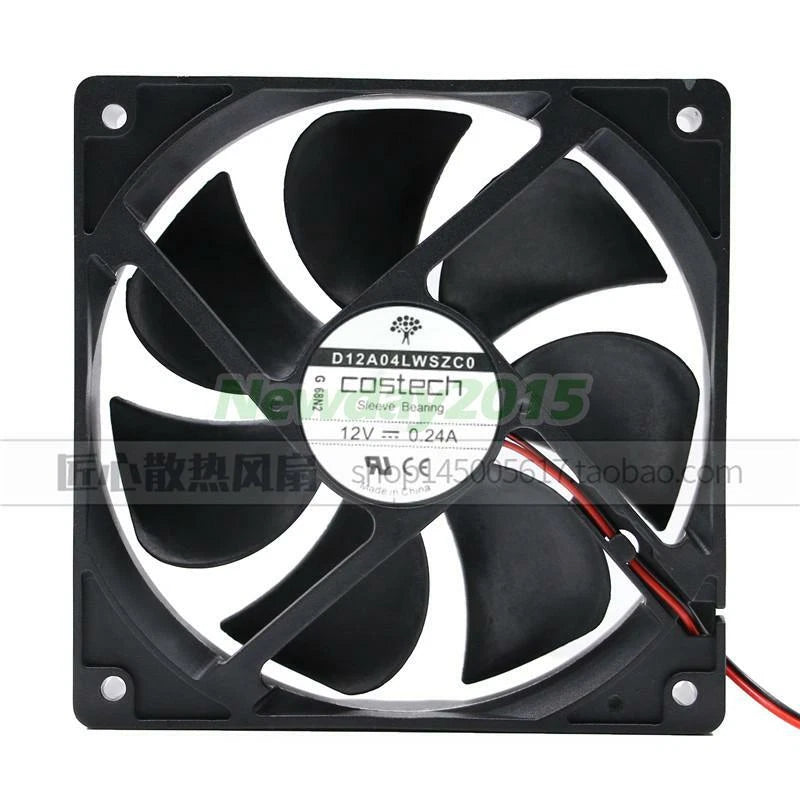 COSTECH Sleeve Bearing Cooling Fan 12025 D12A04LWSZC0 12V 0.24A 120mm