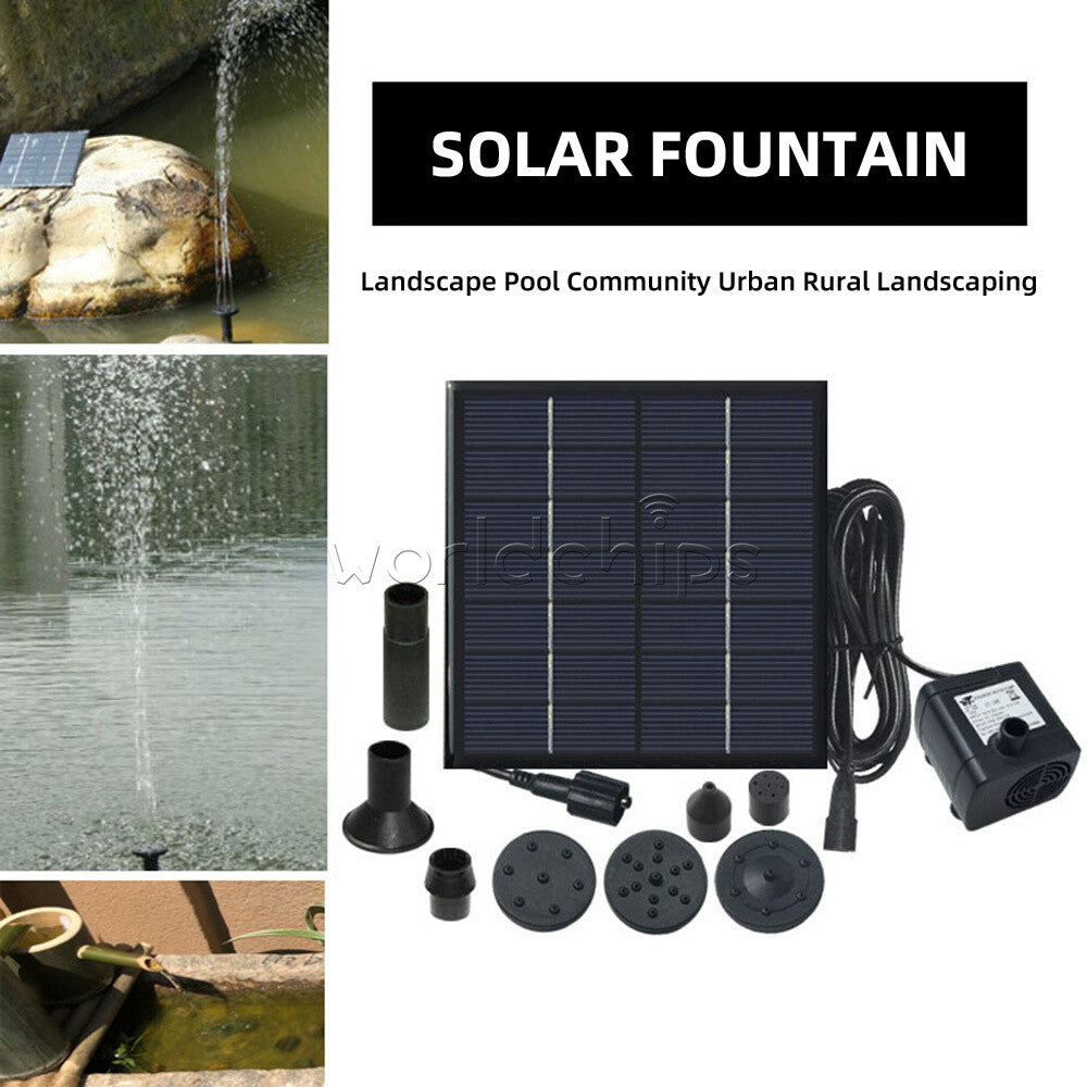 1.2W/1.4W Solar Powered Water Fountain Pool Pond Garden Pump Sprinkler Sprayer