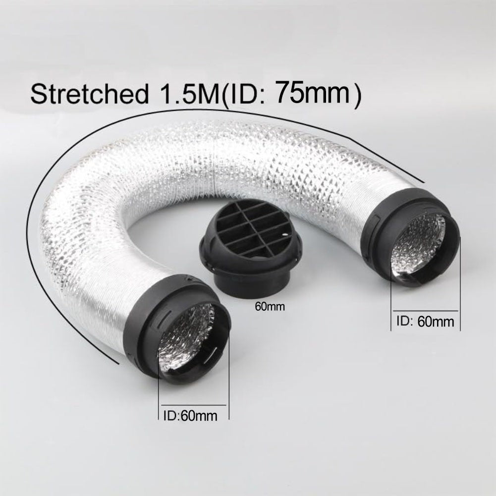 Diesel Heater Duct Pipe Hose 75MM with 60MM Pipe Connectors and Air Outlet
