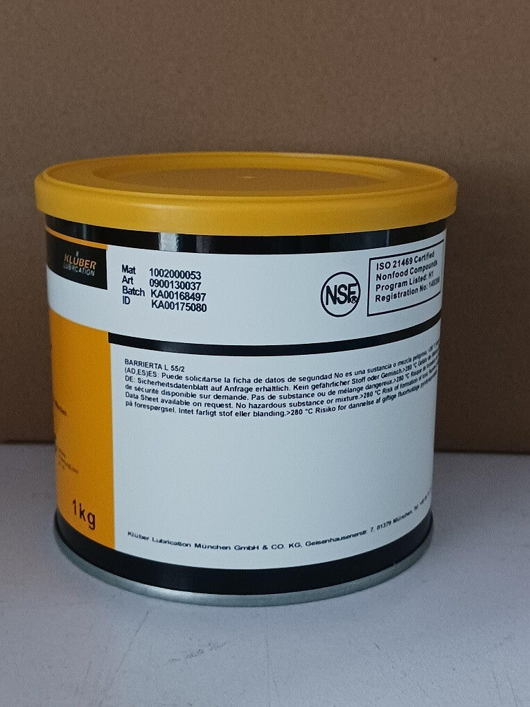 KLUBER Lubrication Barrierta L 55/2 Grease 1Kg  (2.2 lb)  free ship