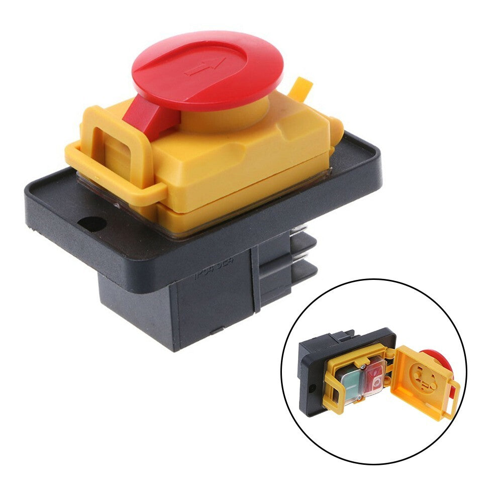 1PCS For KJD12 4-Pin 16A 250V Stop & Waterproof Magnetic Pushbotton Switch