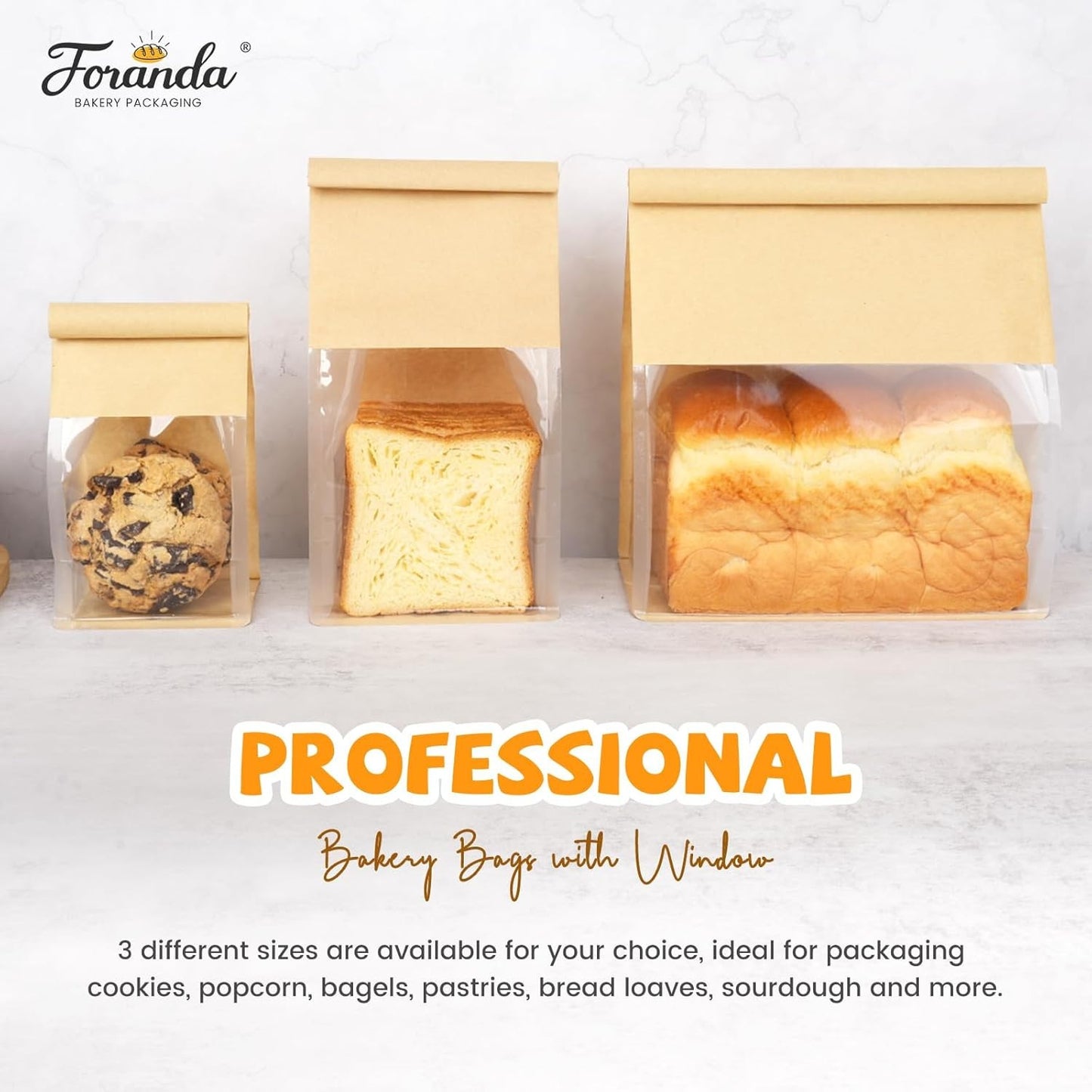 50 Pack Bread Bags with Tabs for Homemade Sourdough Bread, 8.7X4.3X11 Inches Tin