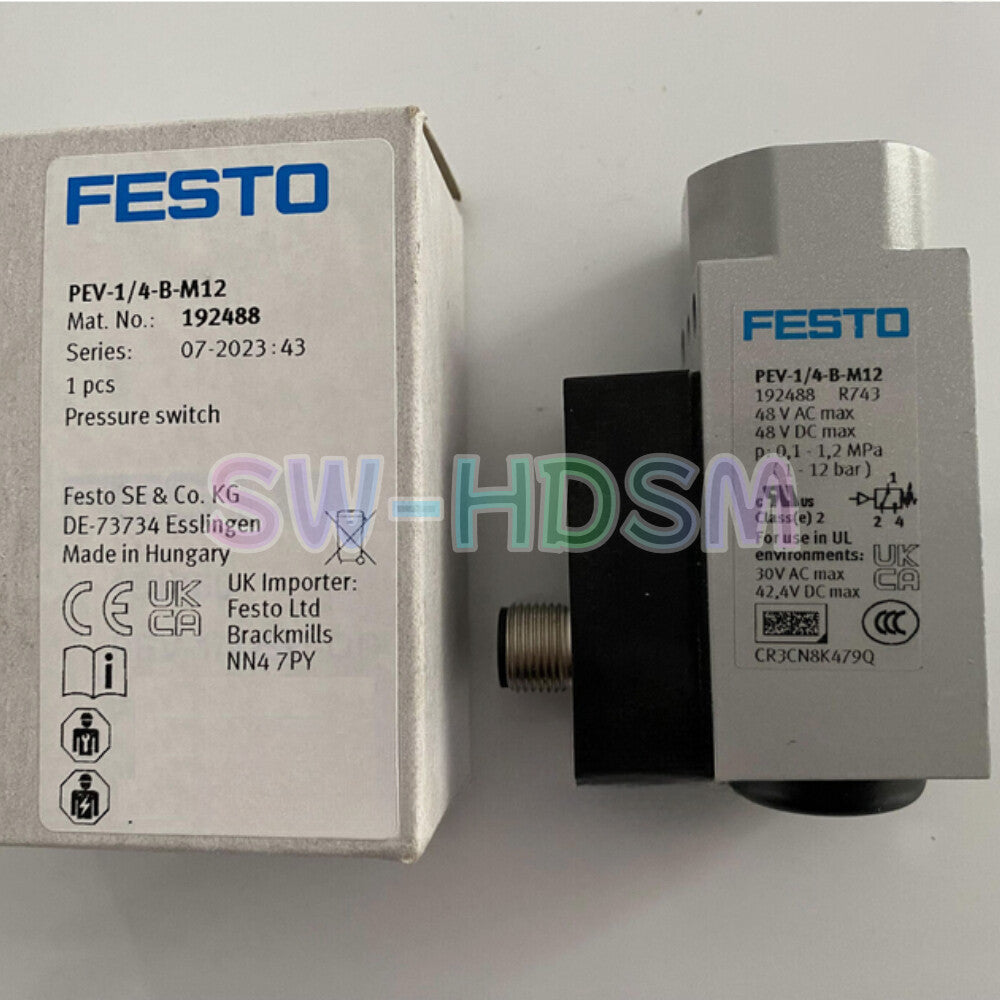 1PCS   Festo 192488 PEV-1/4-B-M12 Pressure Switch Freight Free