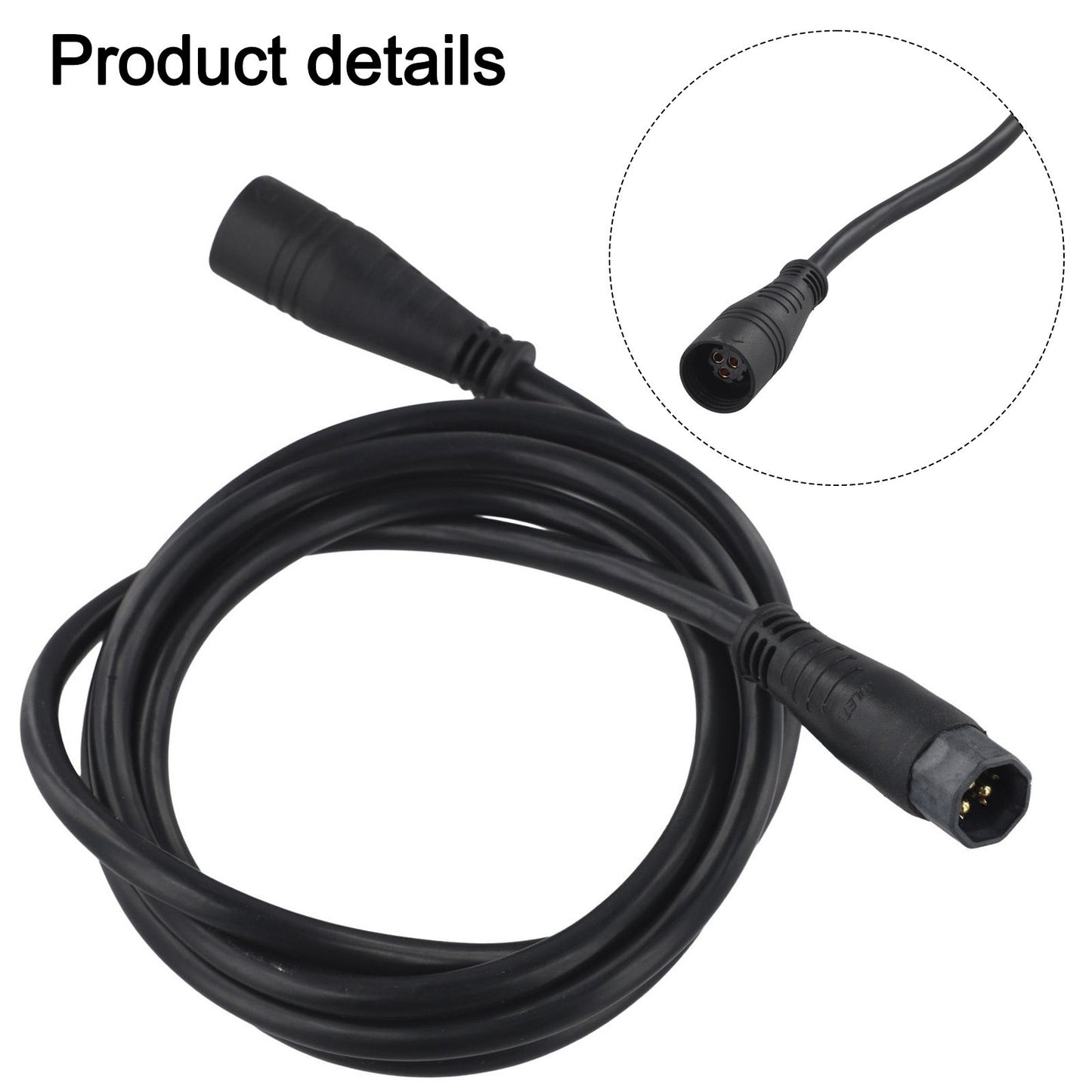 Robust 9 Pin E Bike Extension Cable for 750W 1000W Motors 1600mm Length
