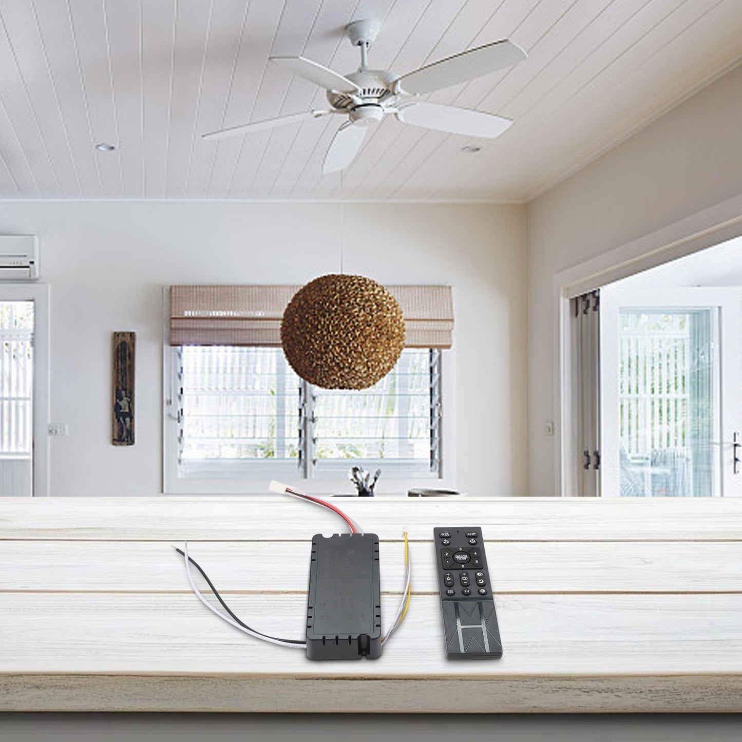 Ceiling Fan Light Remote with Wireless Variable Speed Control and Battery