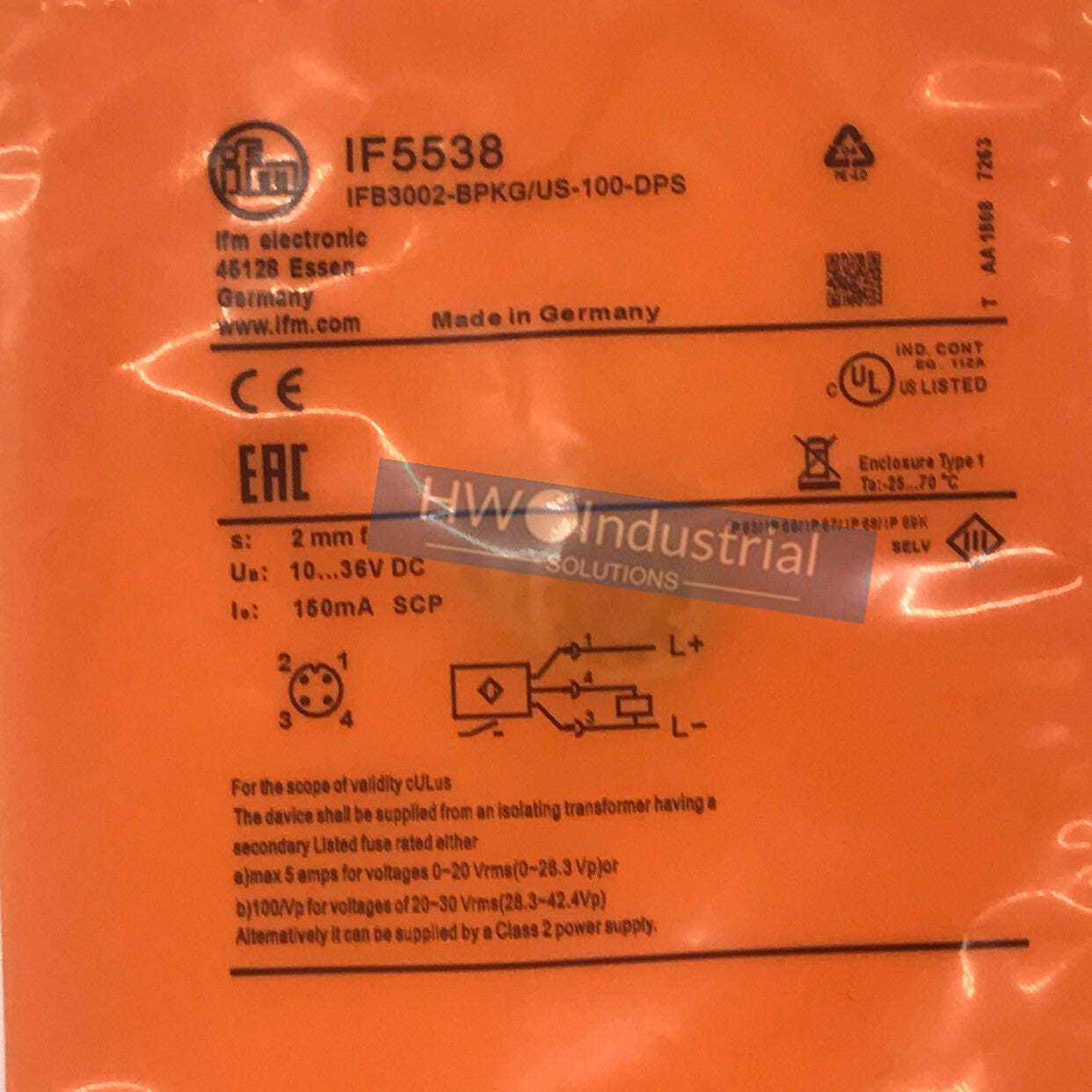 1PC IF5538 IFM Inductive Proximity Switch Sensor