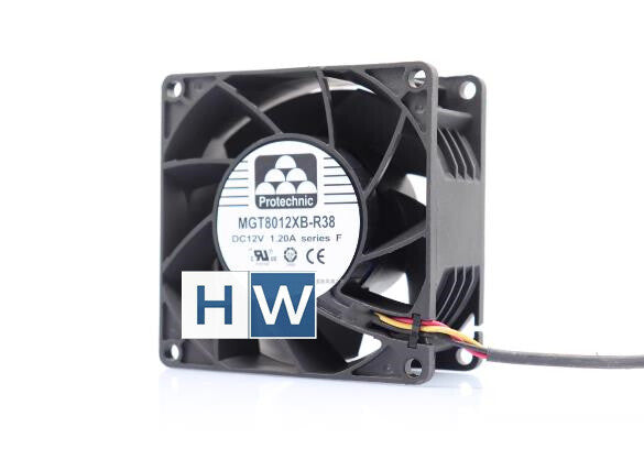 1PC Protechnic MGT8012XB-R38 3-wire DC12V 1.20A 8CM Cooling Fan