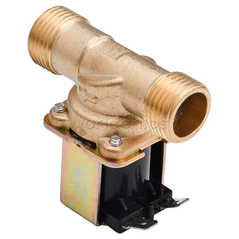 G1/2 Brass Electric Solenoid Valve N/C 12V 24V 220V Water Air Inlet Flow Switch