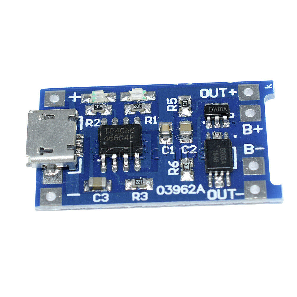 100PCS Lot 5V 1A 5pin Micro USB 18650 Li-ion Battery Charger Charging Board