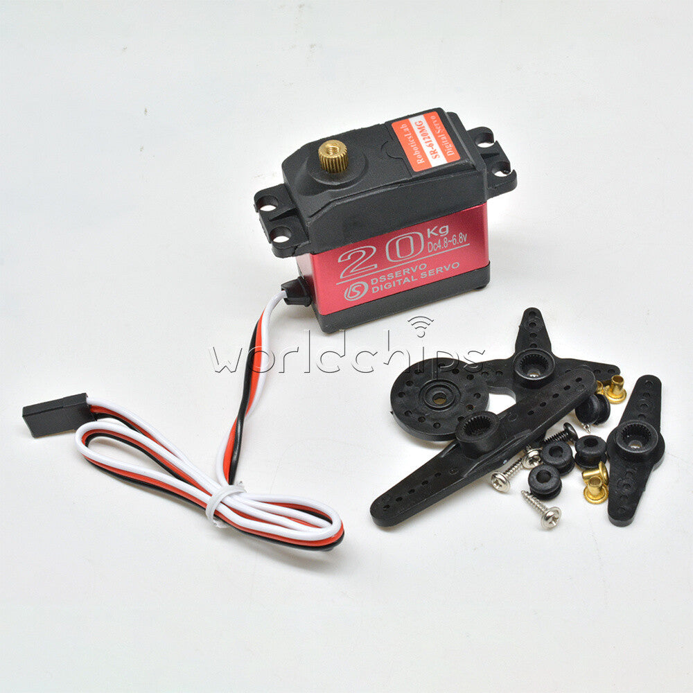 20kg Metal Steering Gear Digital RC Servo Motor 180 Degree High Torque