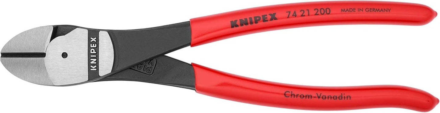 8-Inch High Leverage Angled Diagonal Cutters, Forged Steel, Comfort Grip