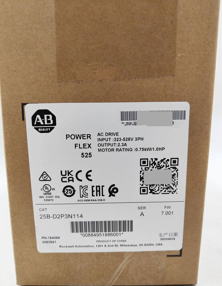 For Allen-Bradley 25B-D2P3N114 Ser A PowerFlex 525 0.75kW (1Hp) AC Drive Sealed