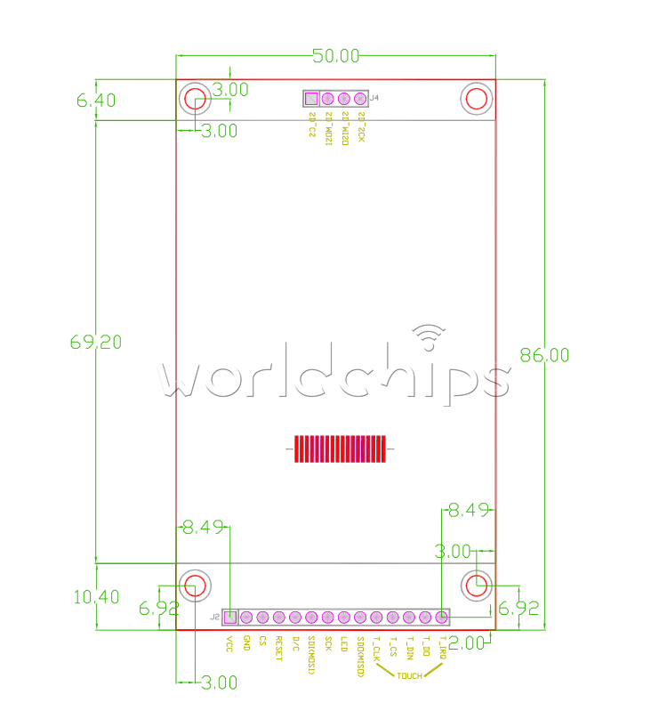 2.8" SPI TFT LCD 240x320 Serial Port Module PCB ILI9341 with/without Touch Panel