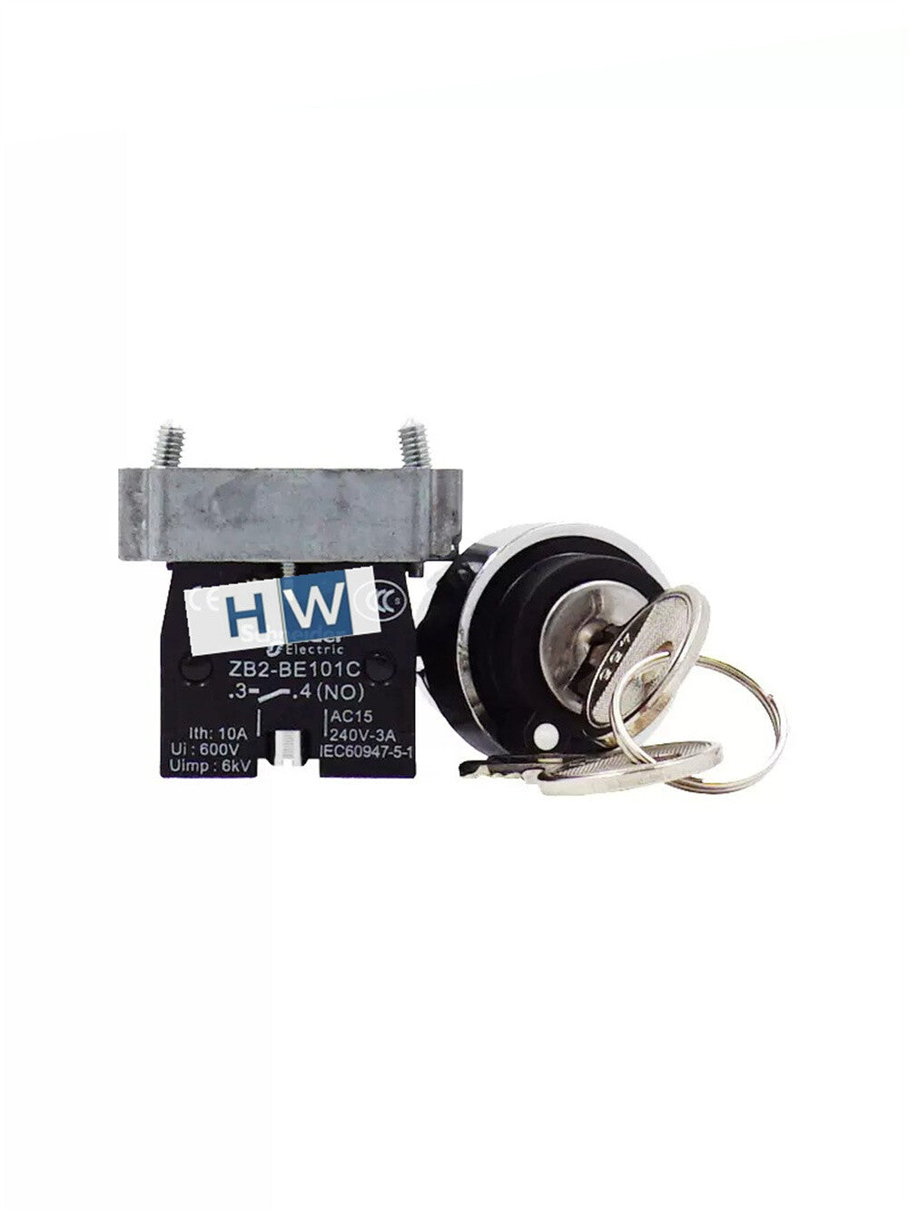 2/Piece  Key Selection Switch XB2BG43C XB2-BG43C 2-gear Self-locking 2NO