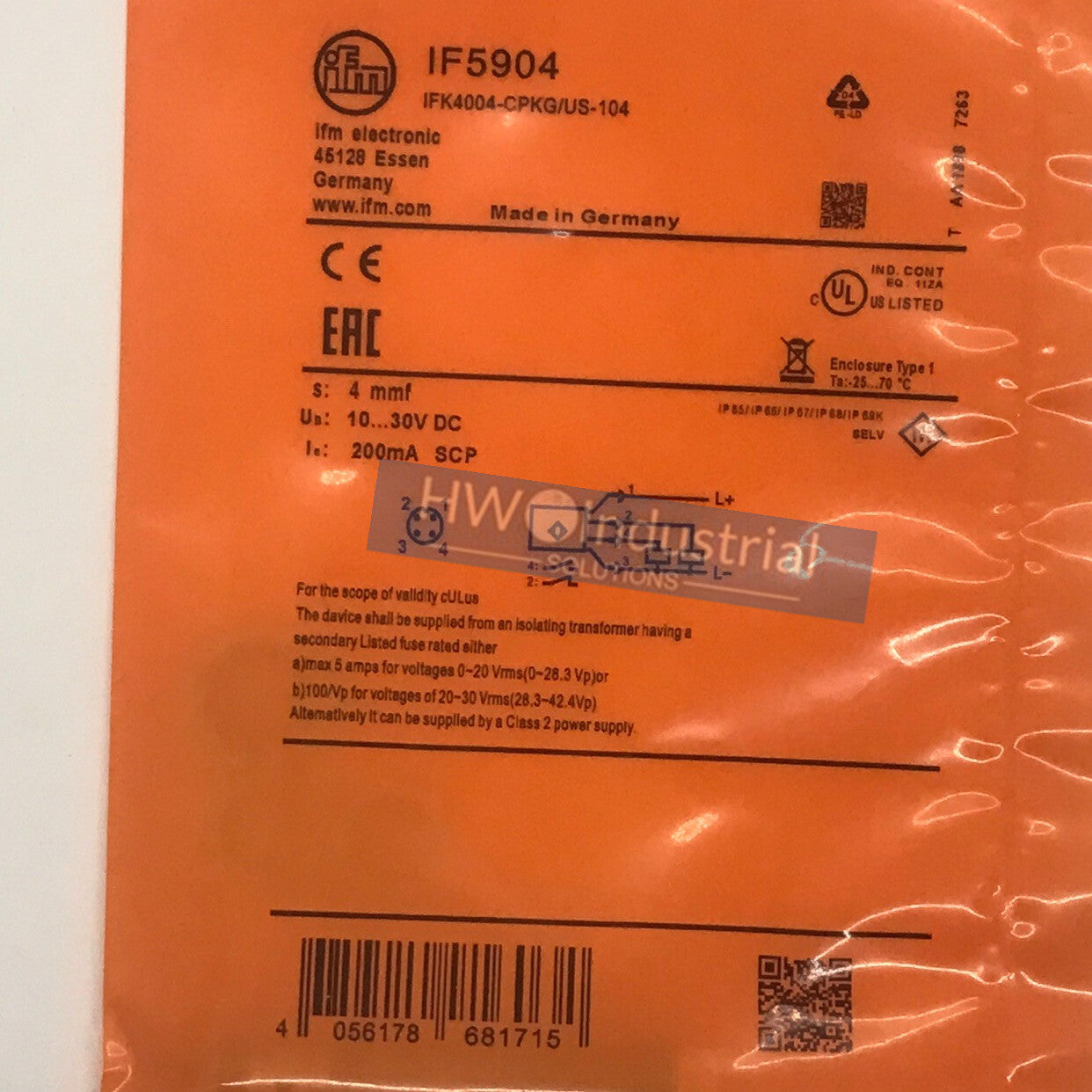 1PC IF5904 IFM Inductive Proximity Switch Sensor