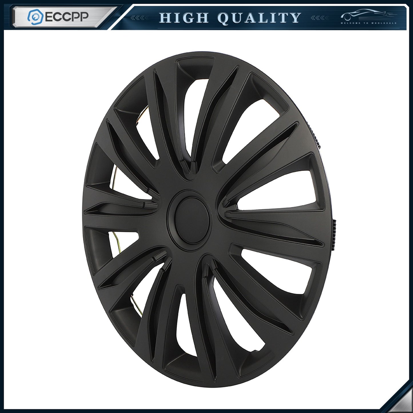 ECCPP 4 Pcs Wheel Covers Kit Black For R17 Tire Snap On Wheel Hub Caps 17 inch