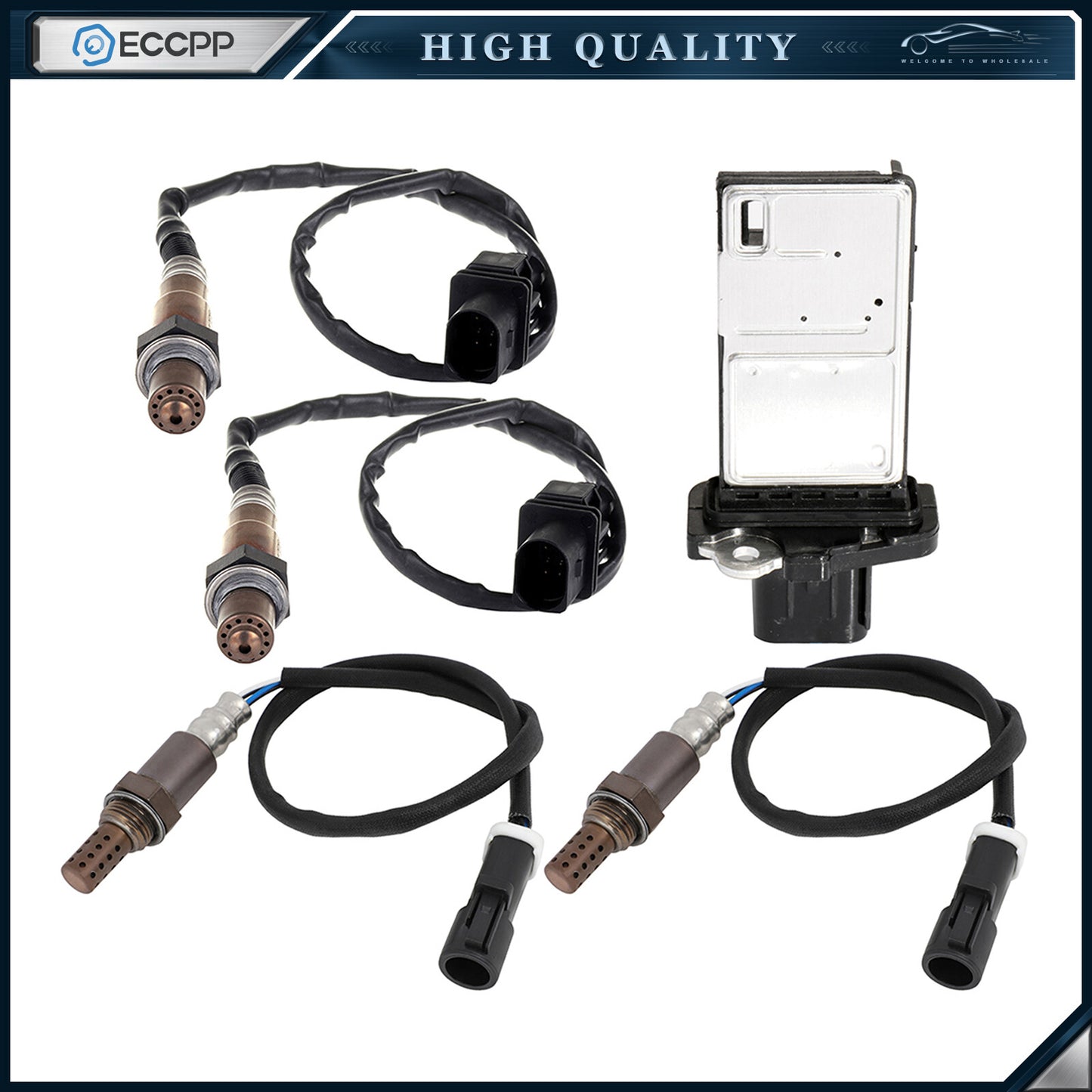 4X Oxygen o2 02 Sensor and Mass Airflow Sensor for 2009-11 Ford Expedition 5.4L