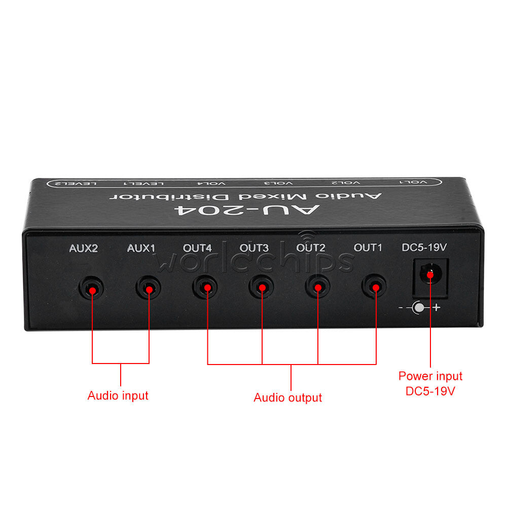 Stereo Audio Signal Preamplifier Amplifier Headphone External AU-202/AU-402RCA