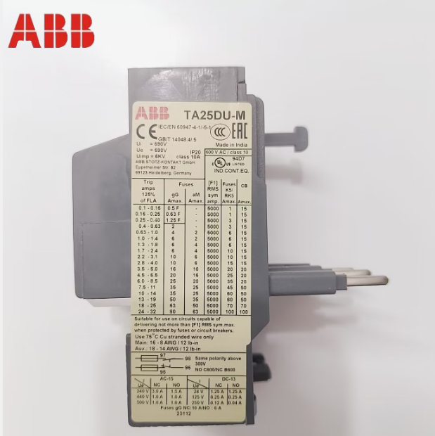 ABB TA25DU-1.0M Thermal Overload Relay 0.63 - 1A 690V 3Poles