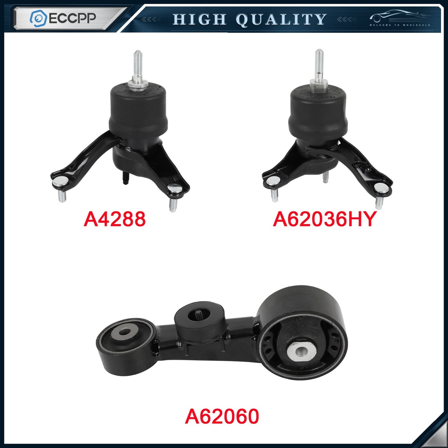 For 2008 /ES350/V6 3.5L/Automatic Transmission Engine Motor Mount Set of 3