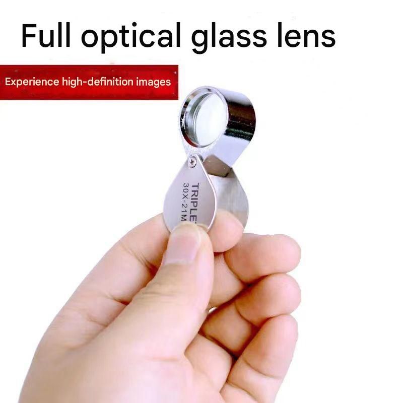 Portable Jewelry Loupe Foldable 30X Magnifier Coins Gemstone Inspection Tool
