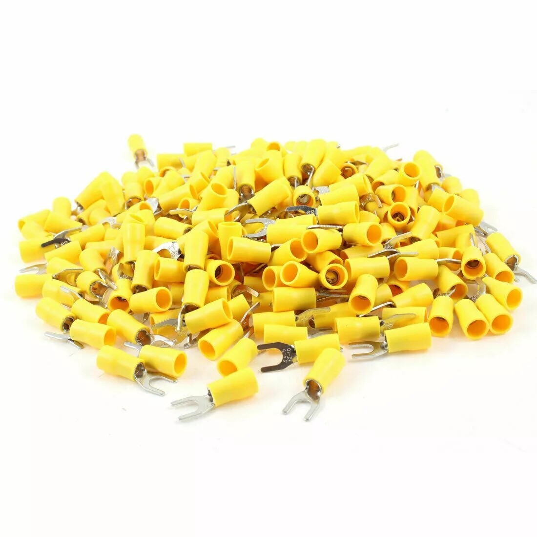 500Pcs SV5.5-5 Pre Insulated Fork Terminal Yellow for AWG 12-10 Wire Total9mm
