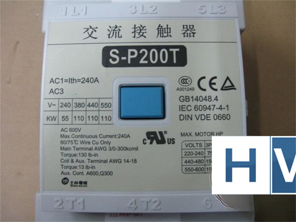1/piece  Shihlin SP Series AC Contactor S-P200T Coil Voltage AC220V