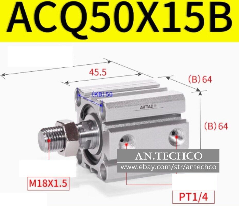 1 PC For AirTAC ACQ50X5B ACQ50X10B ACQ50X15B ACQ50X20B ACQ50X25B Cylinder