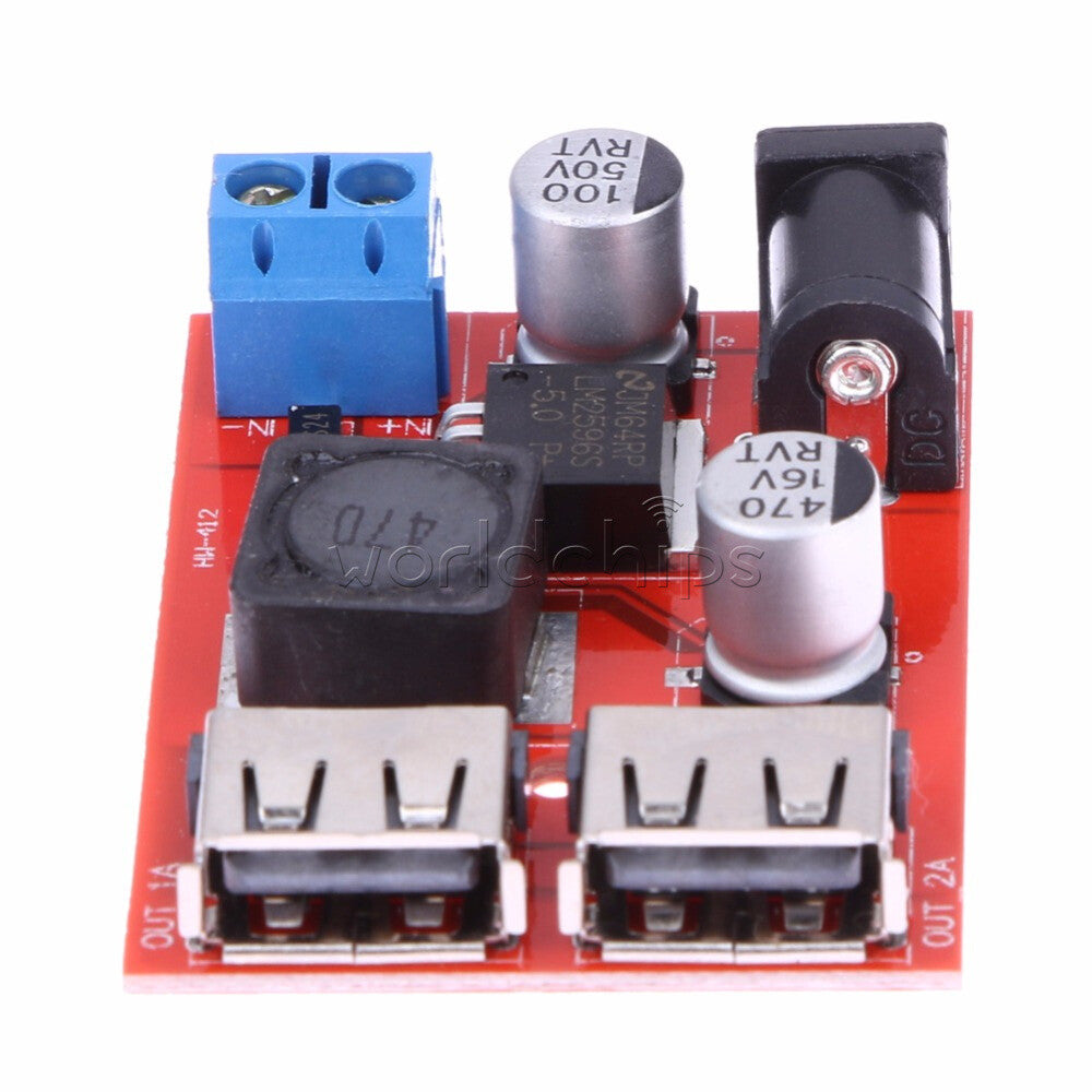 10PCS Dual USB Charger DC6V-40V TO DC5V 3A Step-Down Buck Power Supply Converter